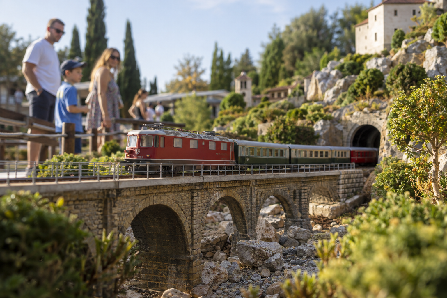 Illustrative model railway scene for the Emba charity open day in Paphos